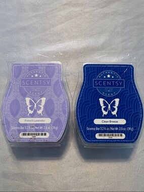 Scentsy French Lavender & Clean Breeze Wax Bars (Purple & Blue)